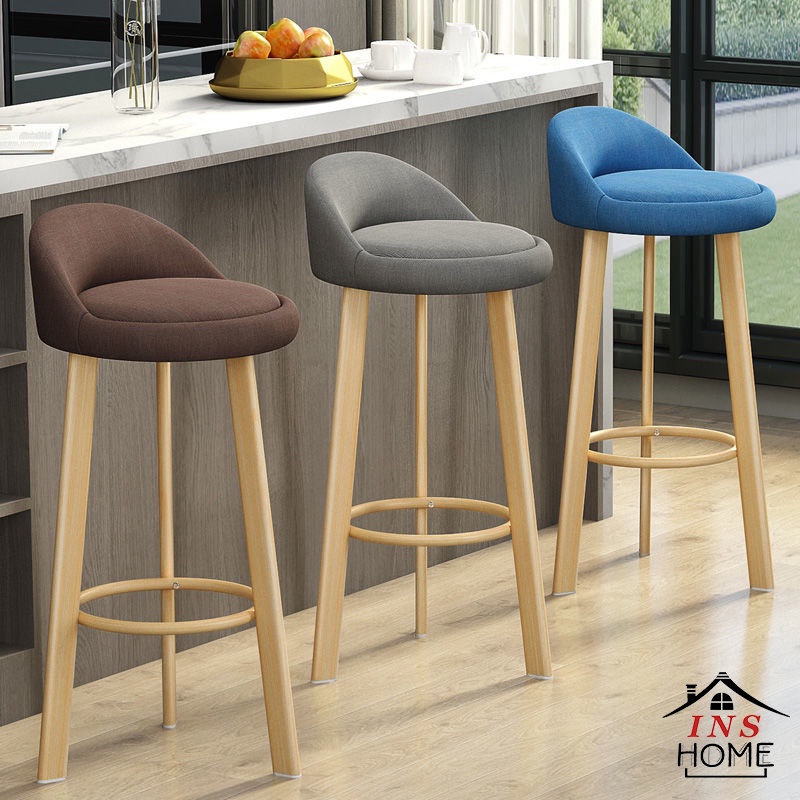 Bar Stools Light Luxury Modern Nordic Backrest Stool Front Desk Bar