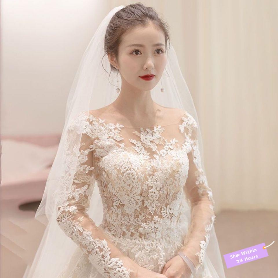 baju nikah perempuan off white pengantin tunang murah Wedding dress New