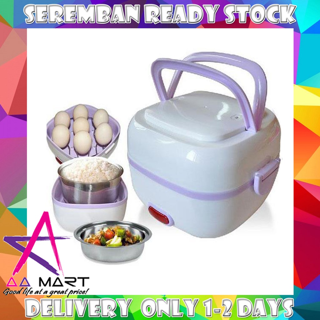 Seremban Ready Stock Portable Electric Mini Rice Cooker Lunch Box Steam