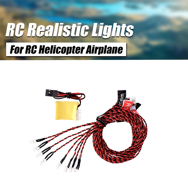 RC Airplane Led Lights Flash LED Light Kit 8 LED For RC Helicopter