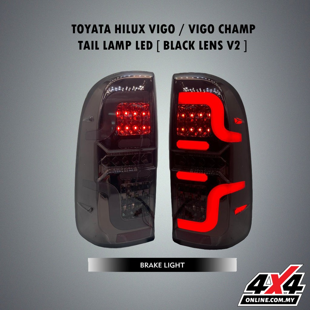 TOYOTA HILUX VIGO TAIL LAMP LED BLACK LENS V2 Shopee Malaysia