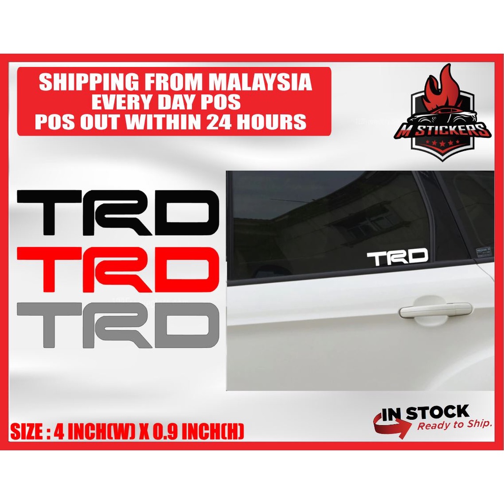 TRD CAR STICKERS KERETA STICKER TOYOTA VIOS ALTIS CAMRY YARIS Shopee