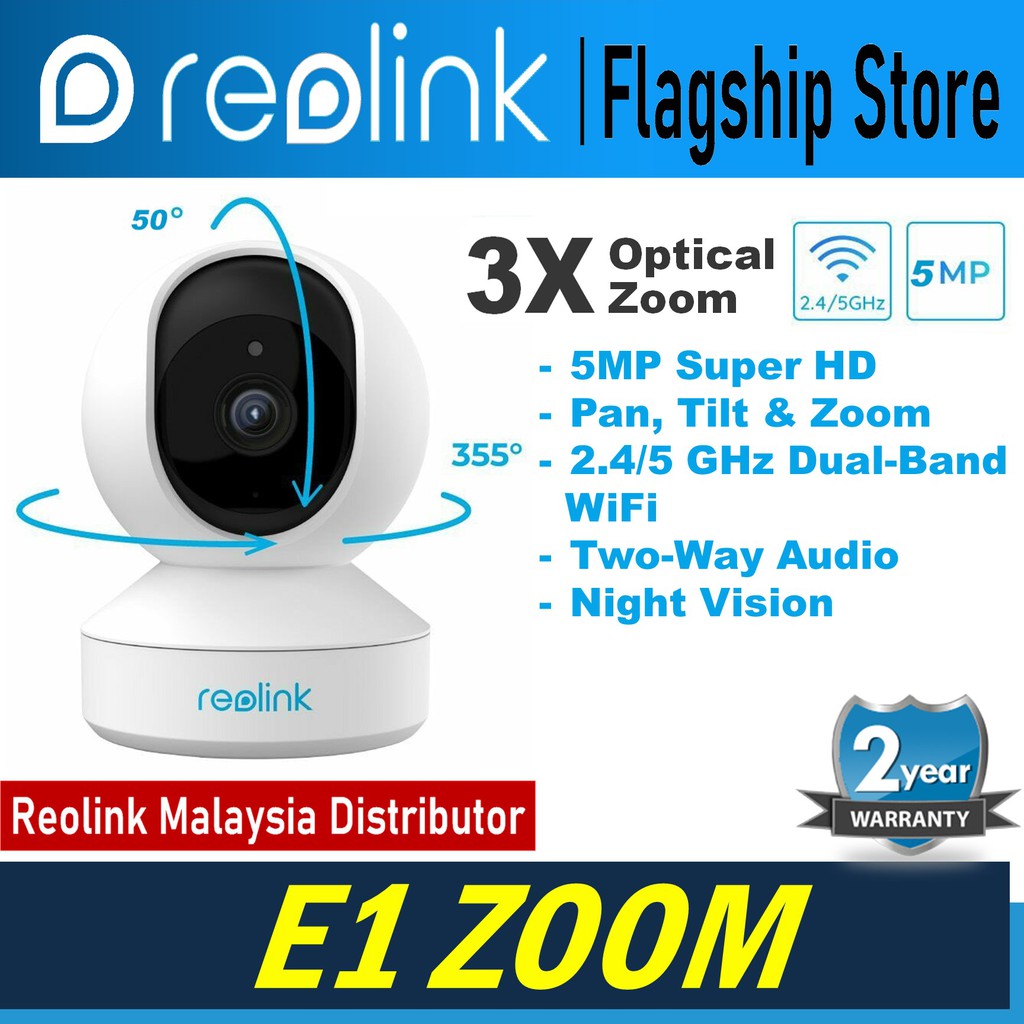 Reolink E1 Zoom Security CCTV IP 5MP Super HD Indoor Pan & Tilt 2 Way