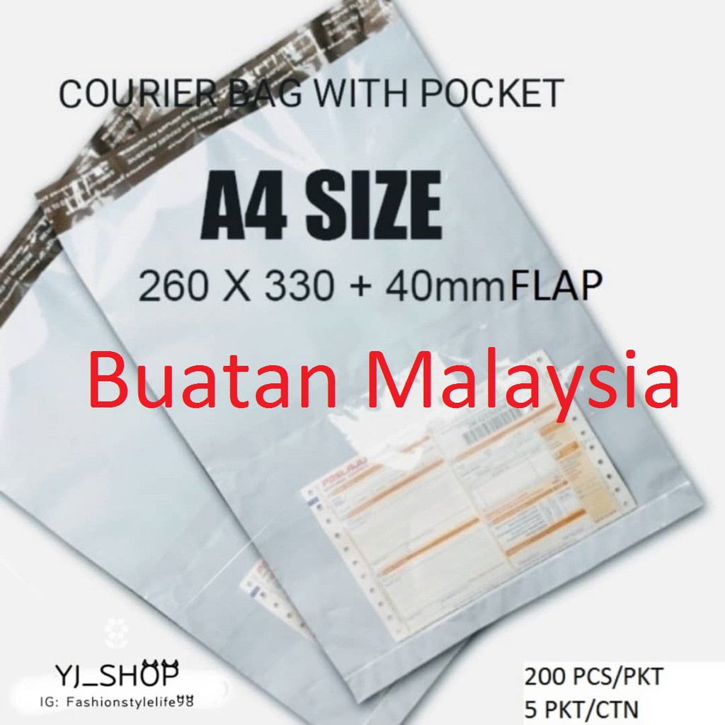 courier bag A4 SIZE FLYER COURIER BAG WITH POCKET (200PCS/PKT)BUATAN
