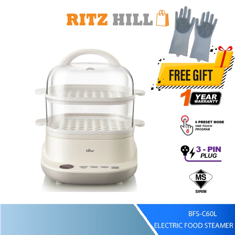 Bear Electric Food Steamer BFSC60L 6L Multifunction Double Layer 2