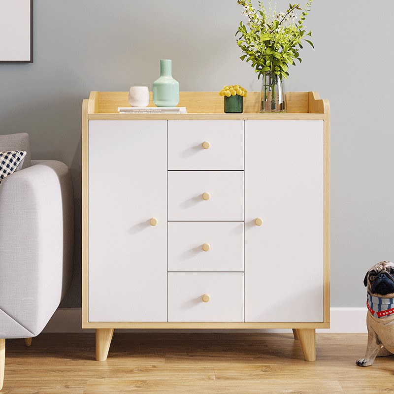 Nordic chest of drawers three drawers small apartment with door storage locker living room