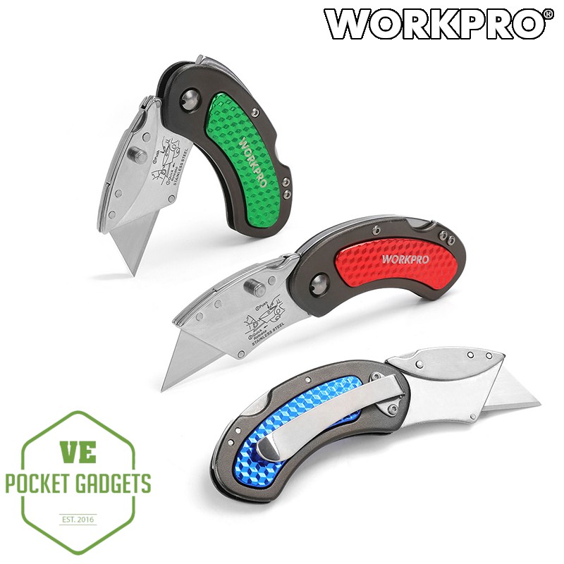 [Local] WORKPRO Aluminium Mini Folding Utility Knife/Box Cutter