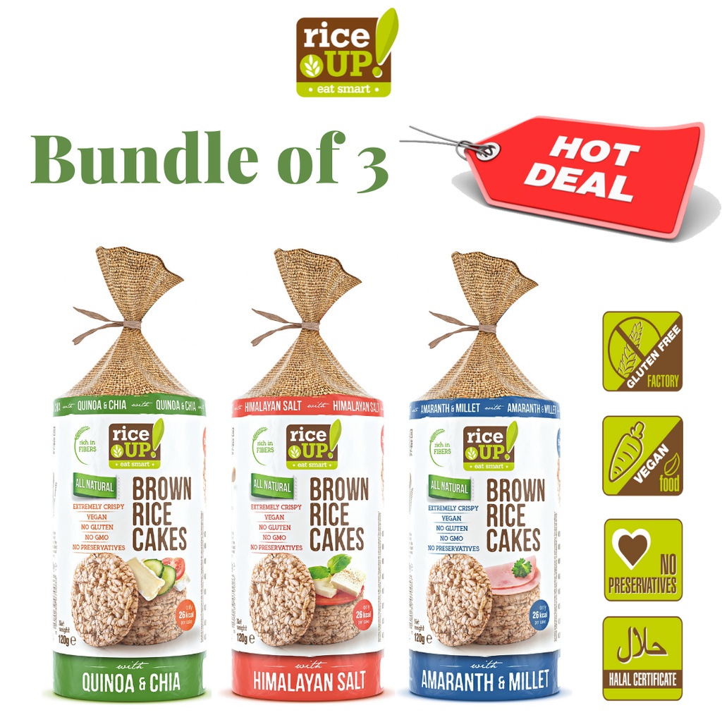 Whole Grain Rice Cakes by RiceUpGood for Health & Diet FoodGLUTEN