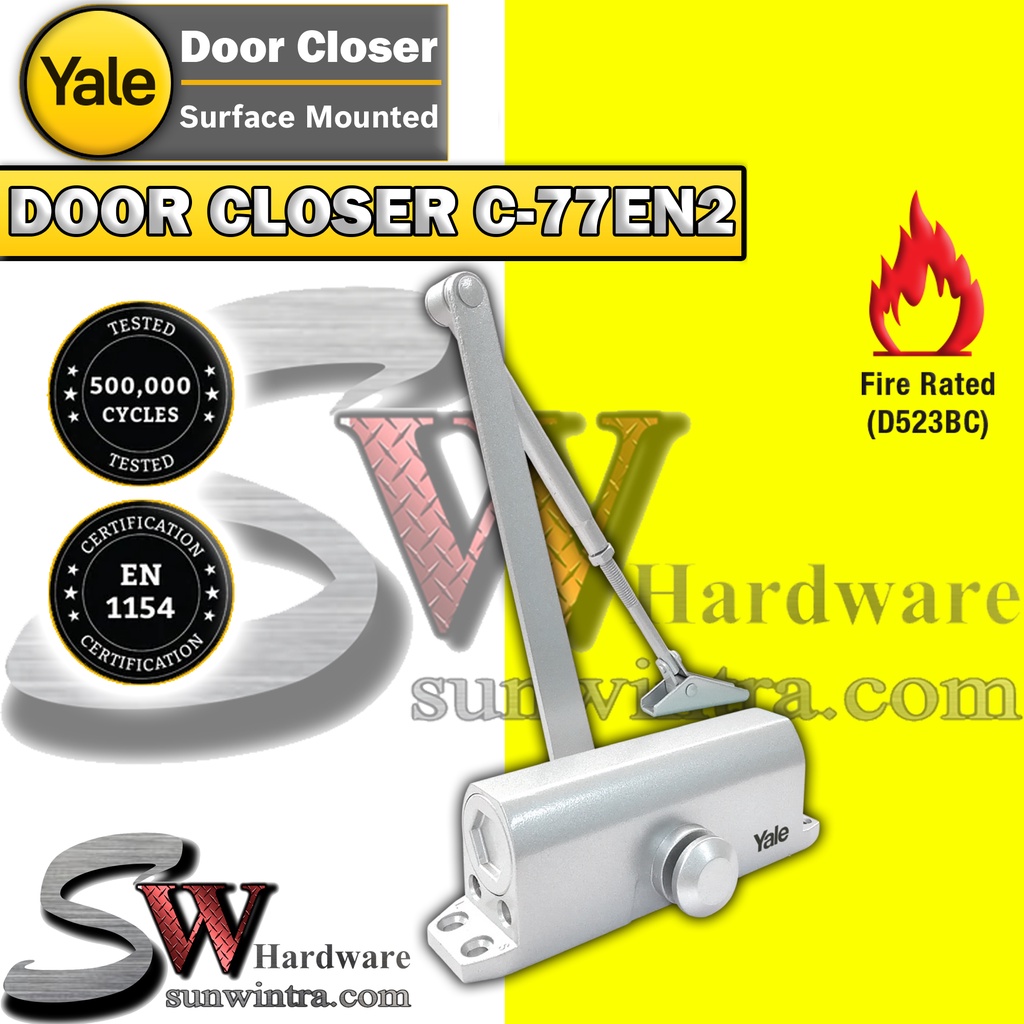 [Original] YALE Surface Mounted Door Closer C77EN2 (NonHold Open) Fire Rated / YALE DOOR