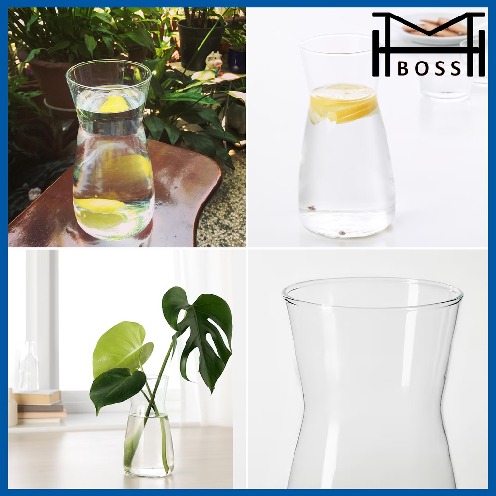 IKEA CARAFE KARAFF CARAFE CLEAR GLASS 1L VASES SERAHI VAS KACA JERNIH