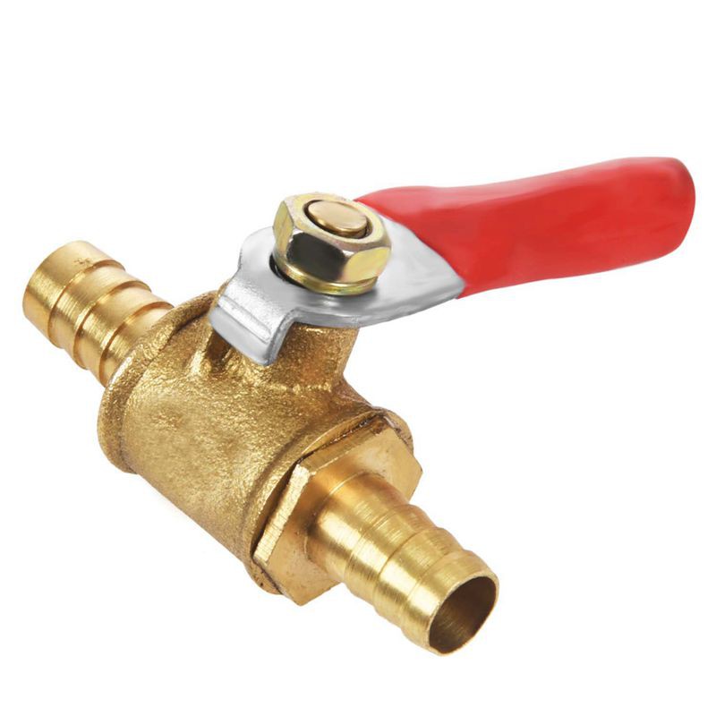 10mm Hose Barb Inline Brass Water/Air Gas Fuel Line Shutoff Ball Valve