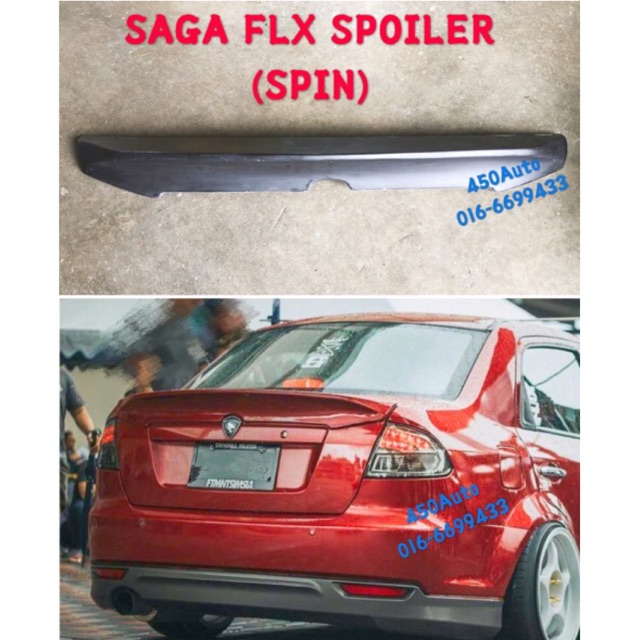 PROTON SAGA BLM FLX REAR BELAKANG SPOILER (SPIN) FIBER SV