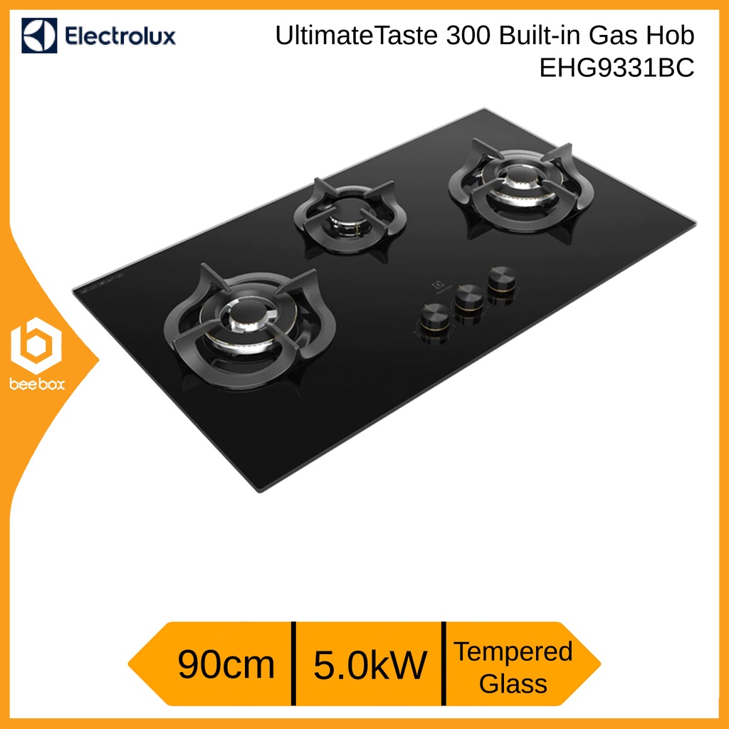 Electrolux EHG9331BC / EGT9637CK 90cm Builtin 3 Burners Gas Hob with