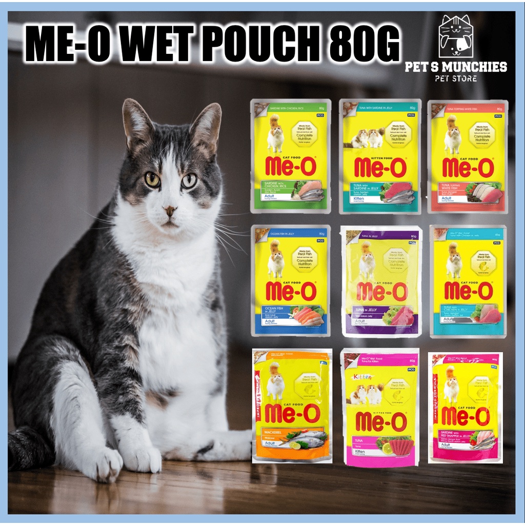MeO Wet Pouch 80g Makanan Basah Kucing Makanan Kucing Cat Food Cat Wet