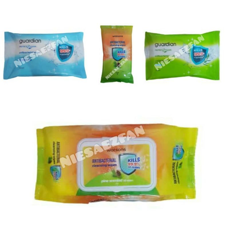 Watsons Guardian Antibacterial Cleansing Wipes Wet Tissue Shopee Malaysia
