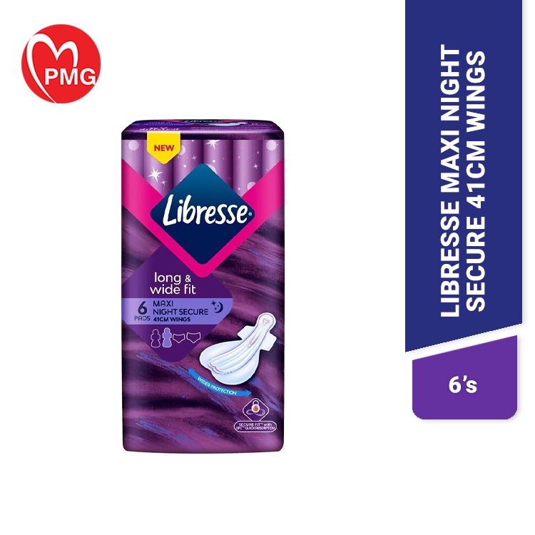 [PMG PHARMACY] Libresse Maxi Night Secure 41cm Wings 6's Pad sanitary