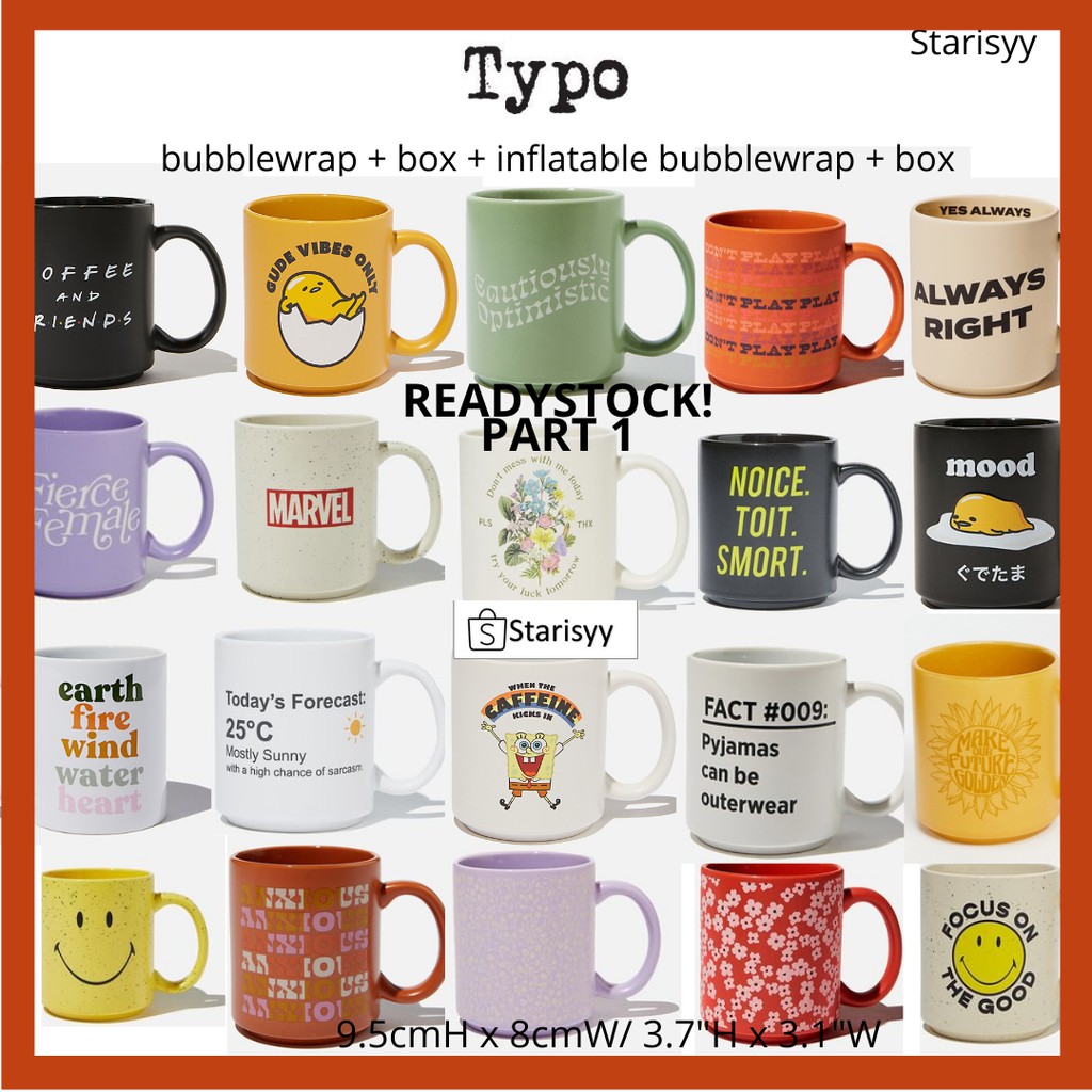TYPO Mug Anytime Mug / Daily Mug / ALPHA DAILY MUG PART 1/2 Shopee