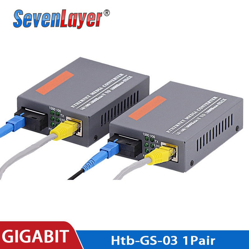 Gigabit Fiber Optical Media Converter HTBGS03 A&B 1000Mbps Single Mode Single Fiber SC Port