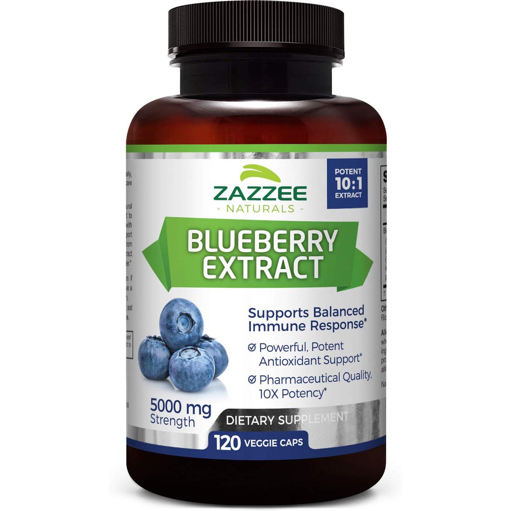 {PreOrder} Zazzee Naturals Blueberry Extract, 120 Capsules