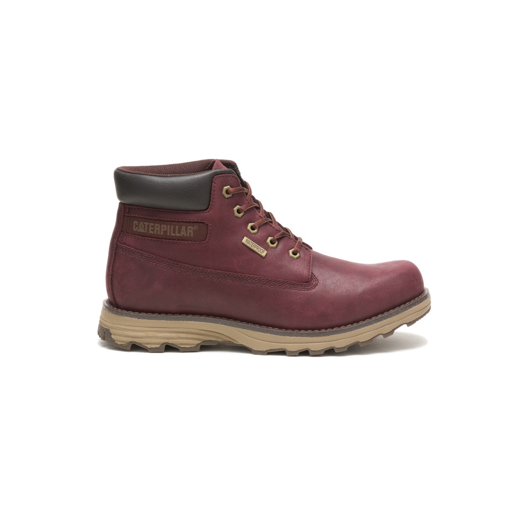 Caterpillar Men's FOUNDER Waterproof Hi Top Boot Dark Port Red