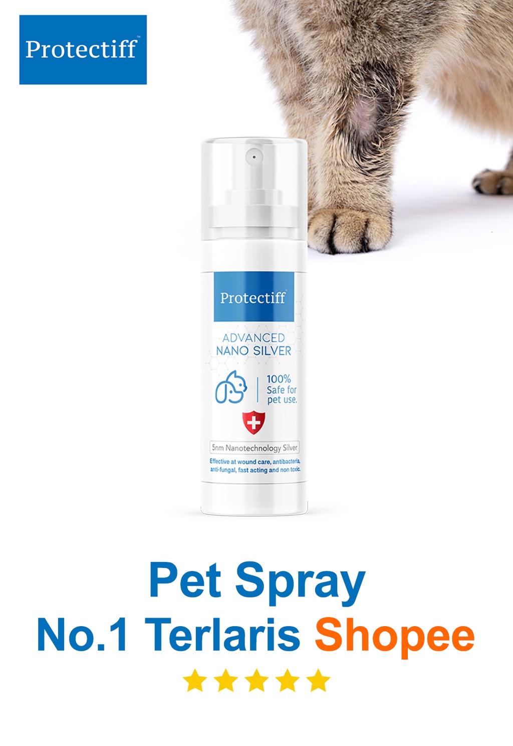 Protectiff 50PPM Advanced Colloidal Nano Silver Spray Kucing Ubat Sporo