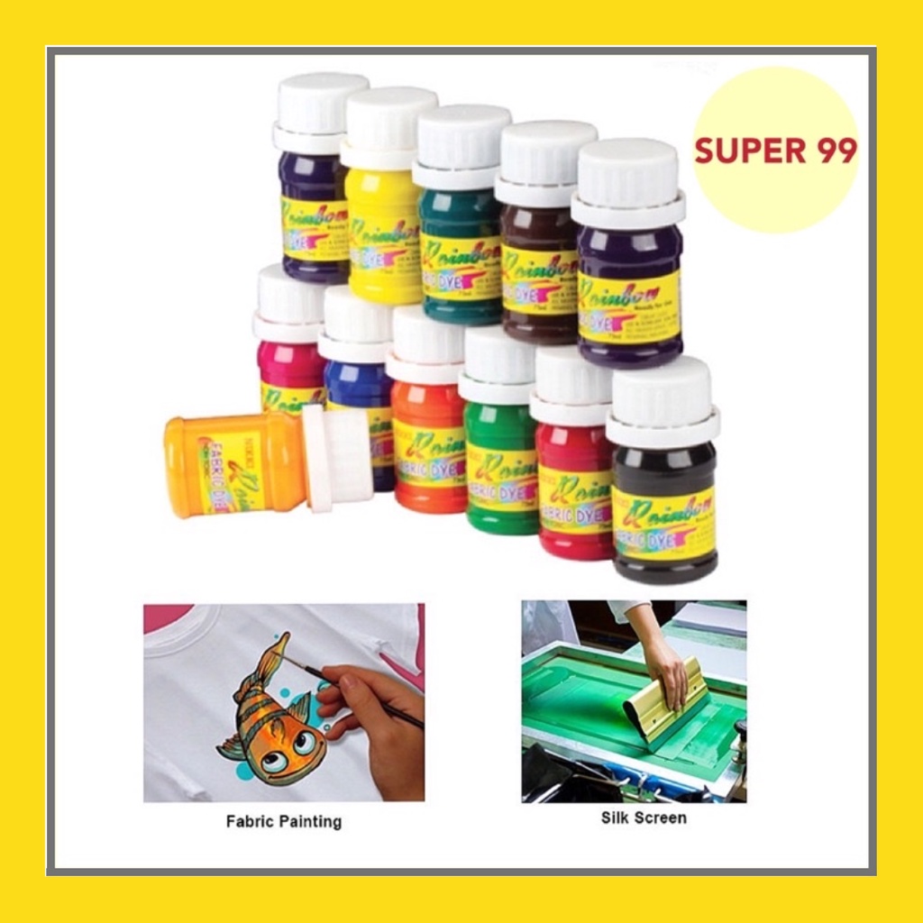 NIKKI Rainbow Non Toxic Fabric Paint Dye (75ml) / Pewarna Kain / Color
