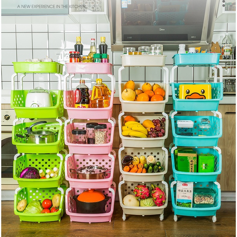 Plastic Rack With Wheels/Storage Rack With Wheels/Multilayer Storage