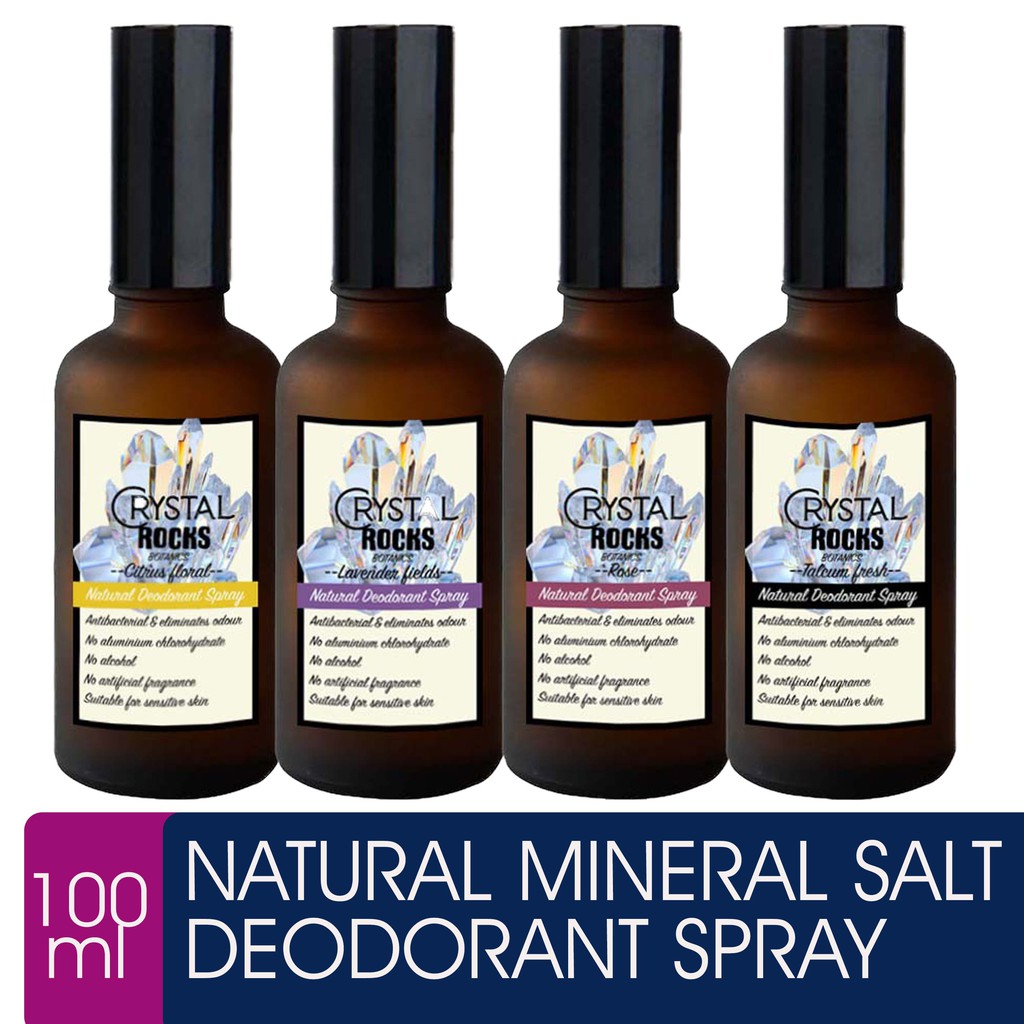 Crystal Rocks Alum Spray/Tawas Deodorant Spray with Essential Oils