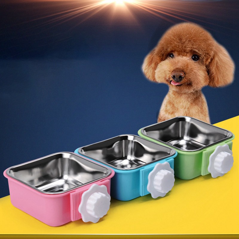 miaoxig 1Pc Hanging Pet Bowl Cat Bowl Stainless Steel Hanging cat Dog