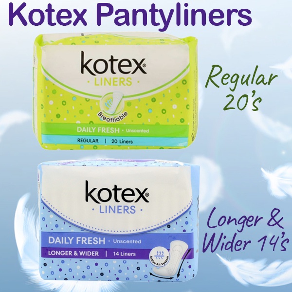 Kotex Regular Panty Liner unscented Breathable Longer & Wider Liners