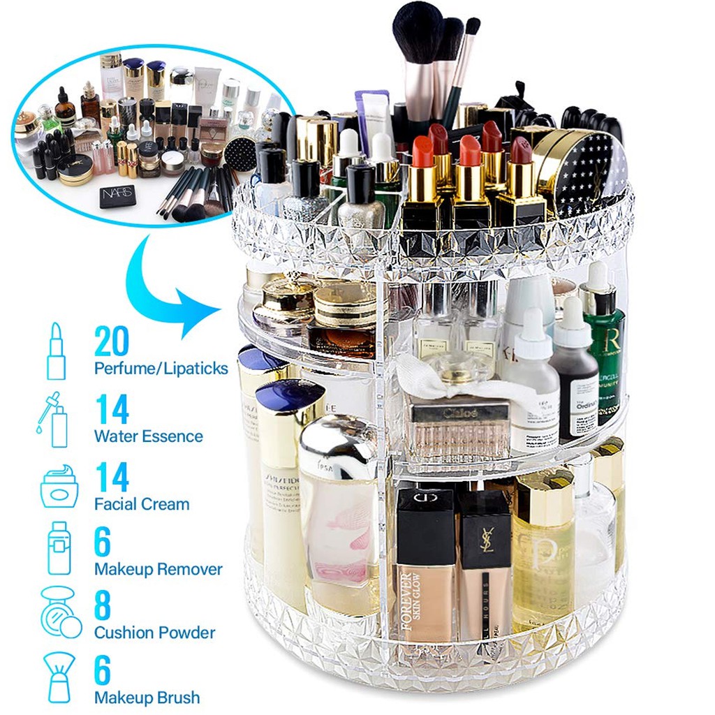 Best Makeup Organizers For Beauty Product Storage 2020 360 Rotating