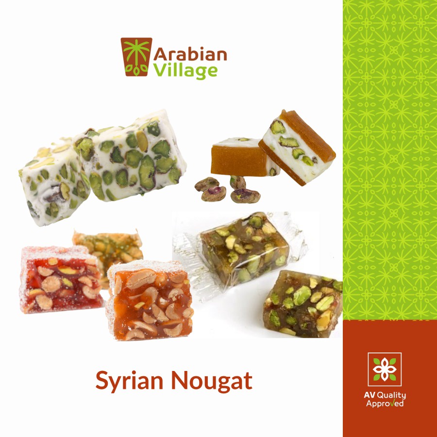 Premium Syrian Nougat With Pistachio Nuts (candy) Shopee Malaysia