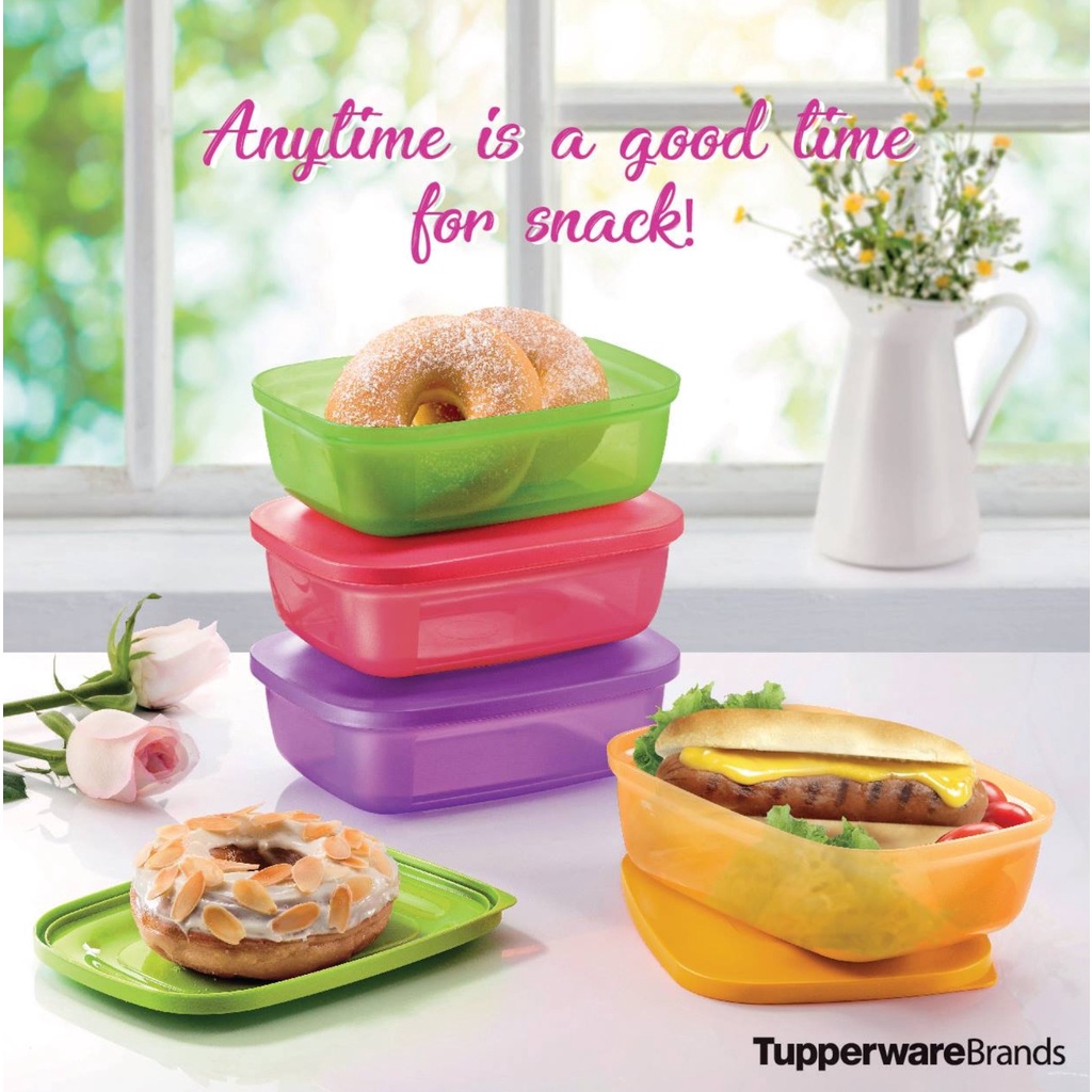 8 Colour Tupperware Small Rectangular Saver 500ml Lunch Box for Kid
