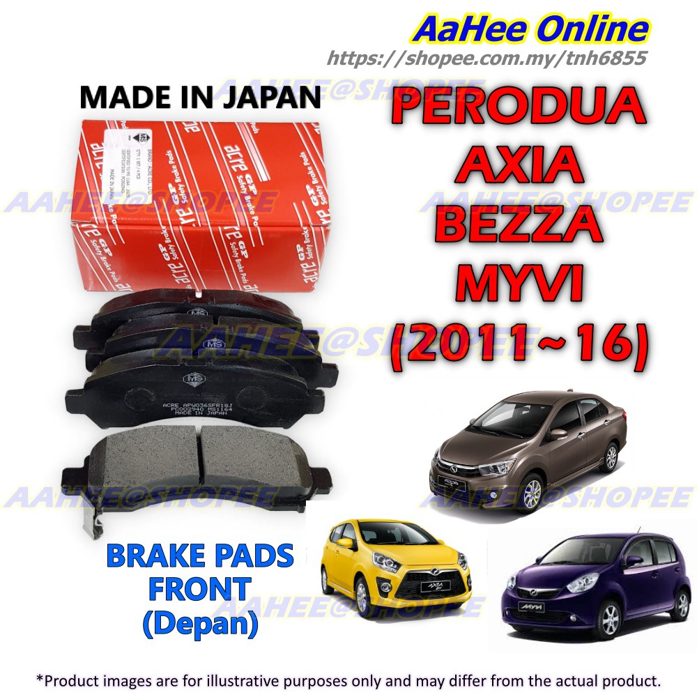 ACRE Japan Brake Pad Front Perodua Axia Bezza Myvi Lagibest Shopee