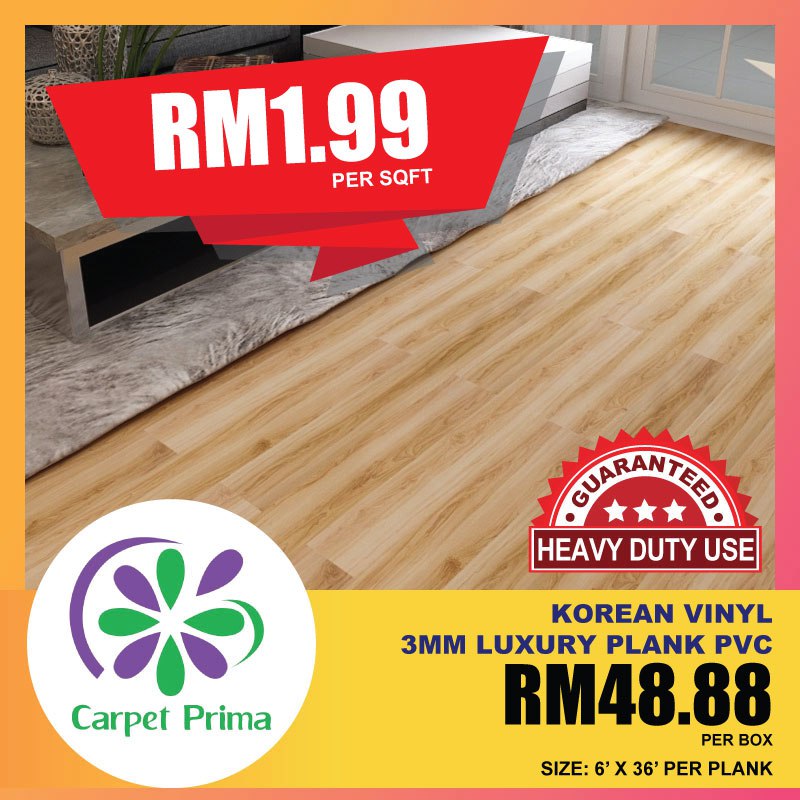 100 FROM KOREA/MADE IN KOREA KOREAN LANTAI VINYL GLUE FLOORING 3MM
