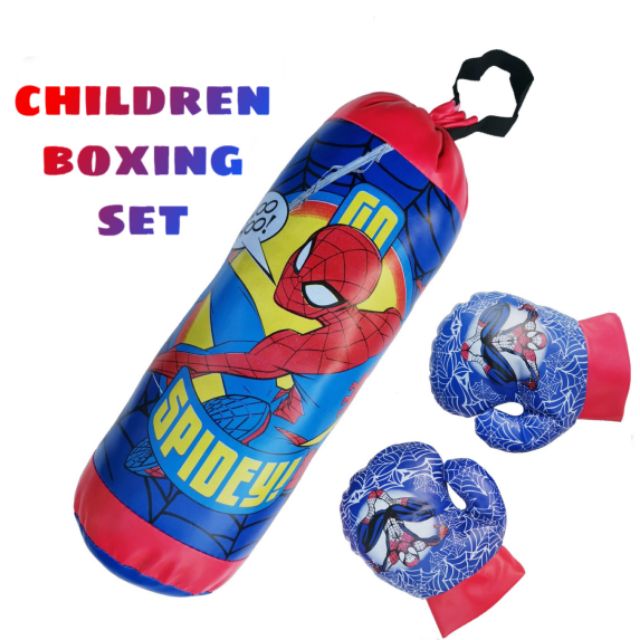 🇲🇾[READYSTOCK] Spiderman Boxing Bag With Boxing Gloves Punching Bag For