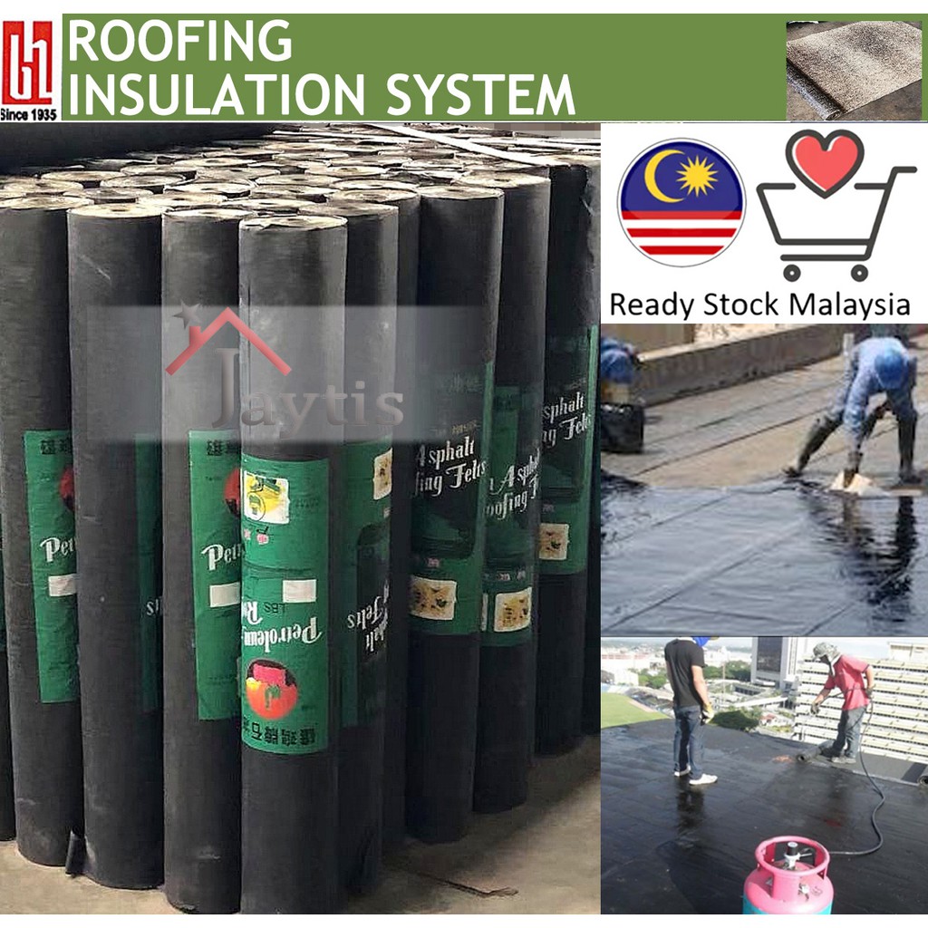 💦MEDIUM 1 x 10M Heavy Duty Asphalt Roofing Felt Paper GETAH HITAM KAIN
