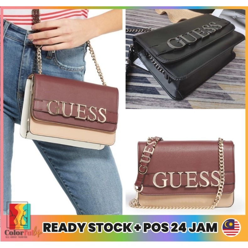 Guess Etereo Logo Crossbody Bag / Sling Bag (FREE DUSTBAG) Handbag Women Beg Tangan Wanita