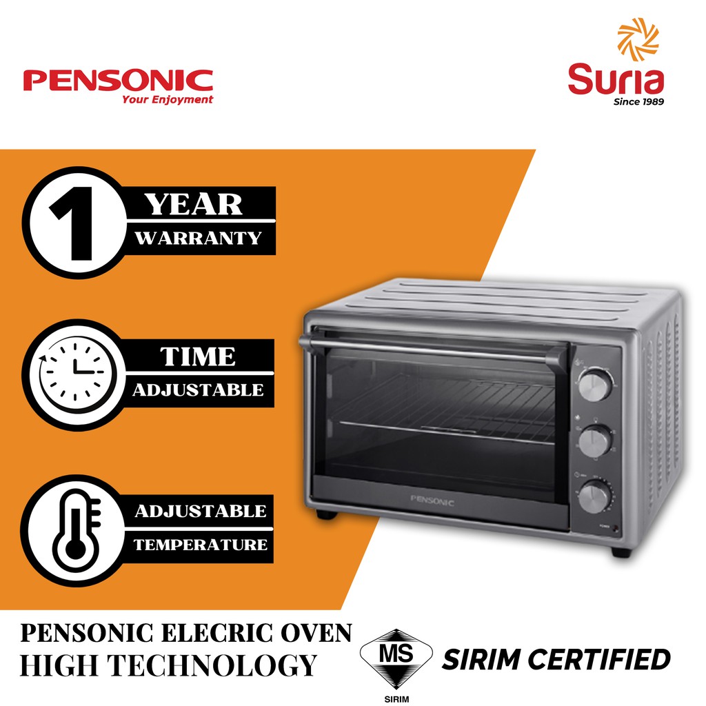 (Free Bubble Wrap) Pensonic 48L Electric Oven Bake Cake Toast Roast PEO