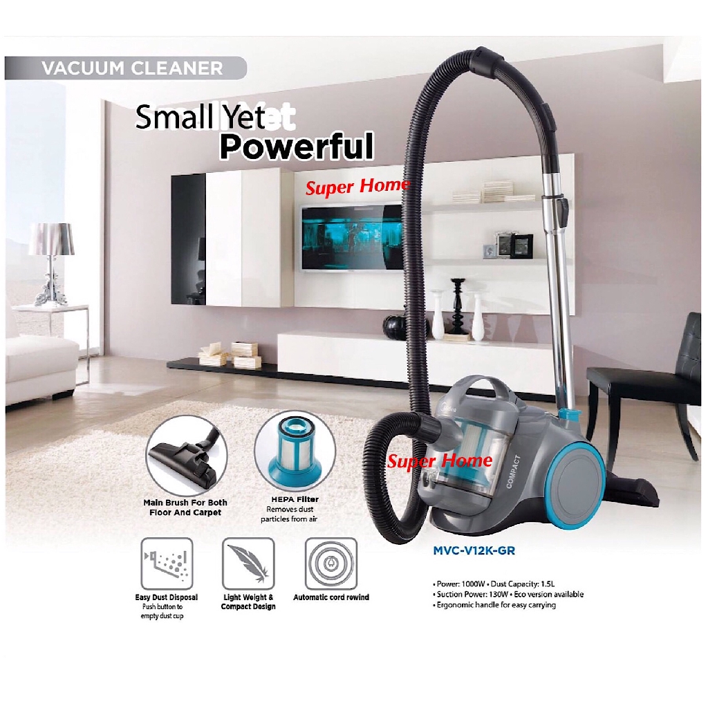Midea Vacuum Cleaner MVCV12K Bagless Vacuum Cleaner with HEPA Filter