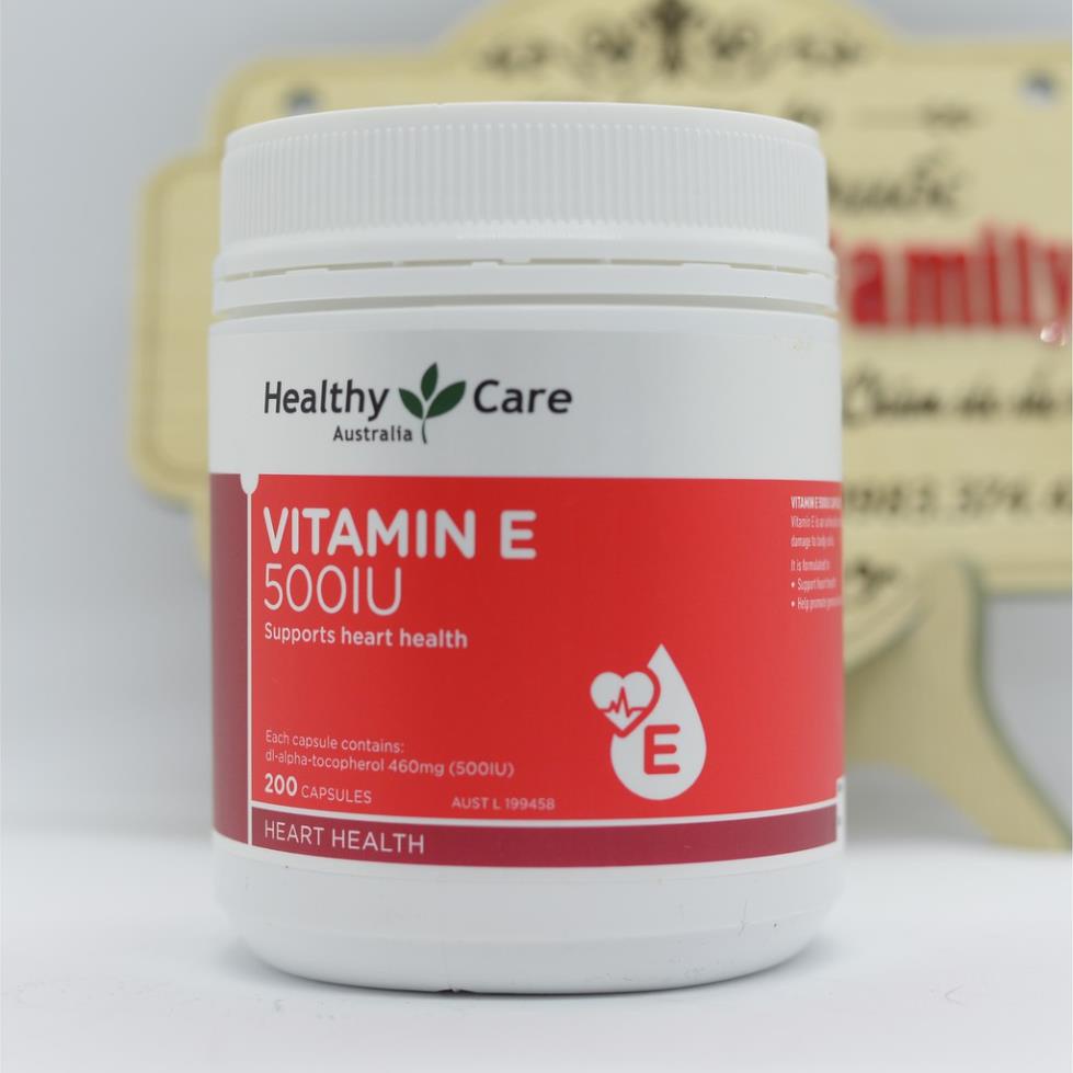Healthy Care vitamin E [Australia] box of 200 500IU capsules