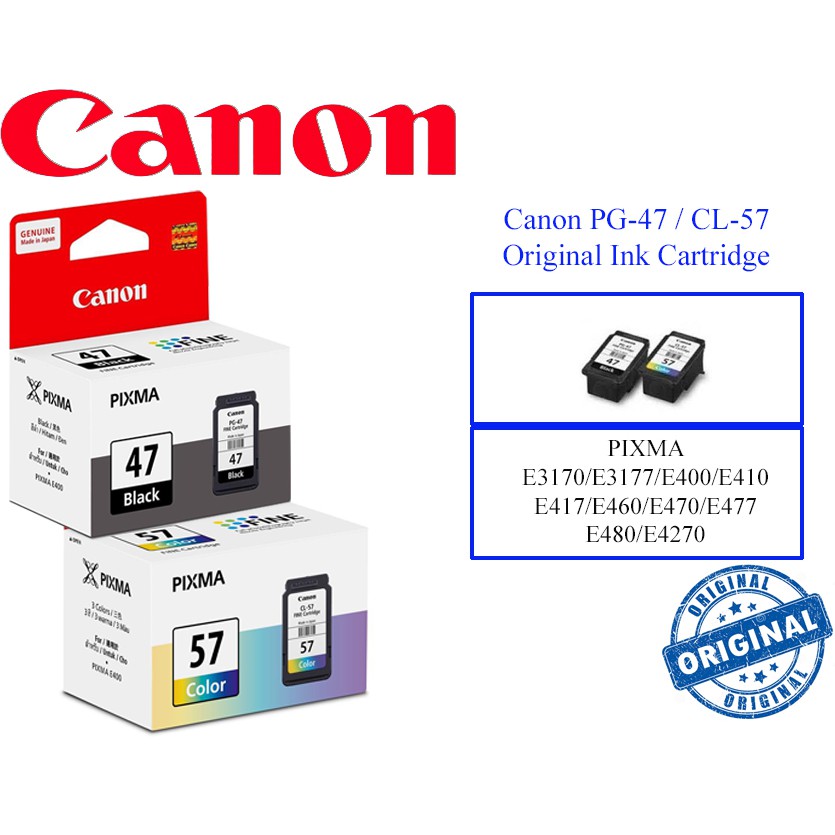 Canon PG47 / CL57 ink Cartridge For E3170 / E400/E410 / E4270 / E470