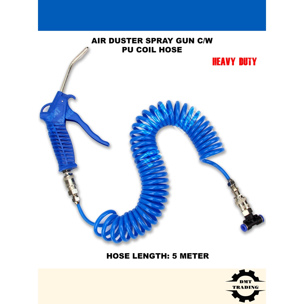 Blow Gun Truck Air Blow Gun With Meter Spiral Hose Truck Air Gun Cleaning Kit With TConnector(2