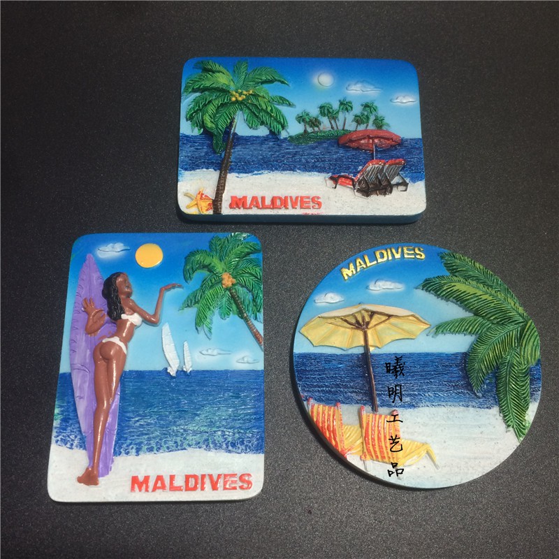Creative Maldives Souvenir Fridge Stickers Blue Sea