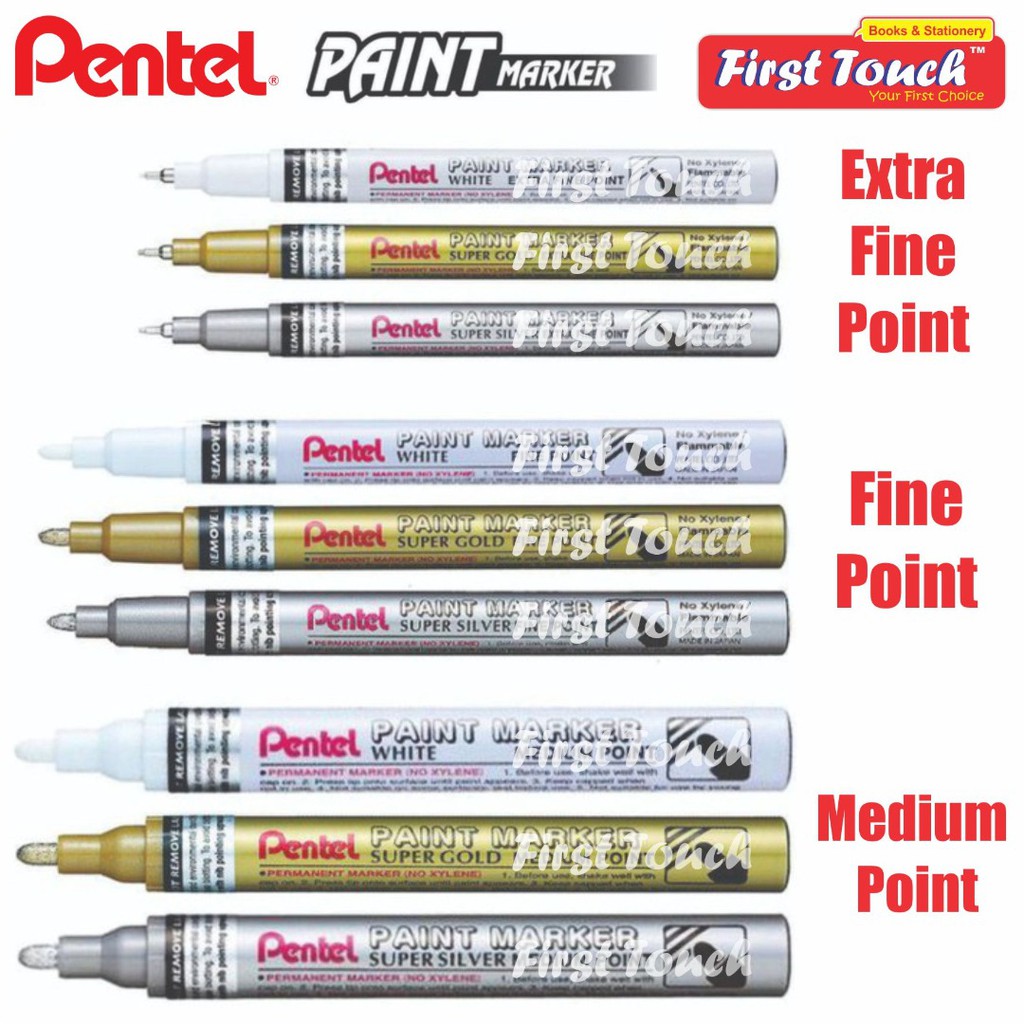 PENTEL Paint Marker Gold / White / Silver (Extra Fine Point / Fine