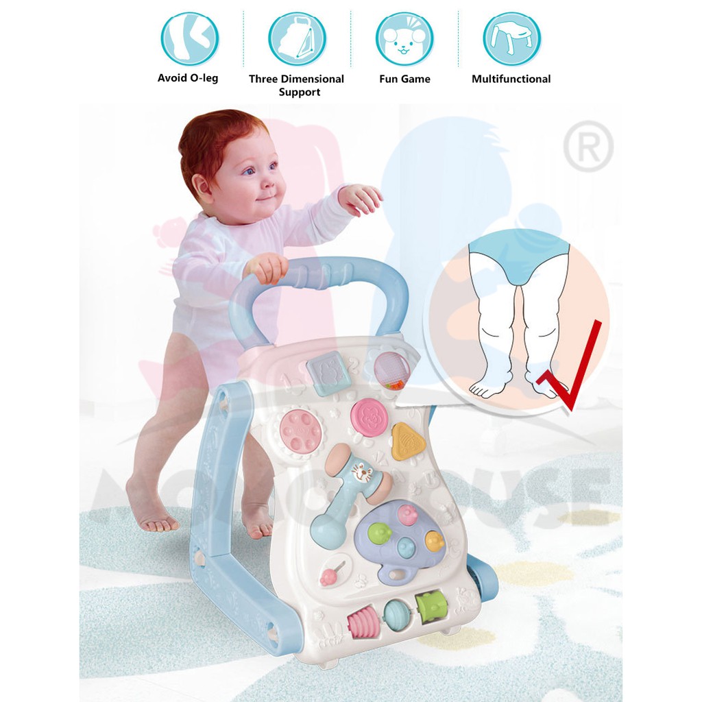 Safety Baby Walker Education With Hit The Mole Game Baby Toys Walkers