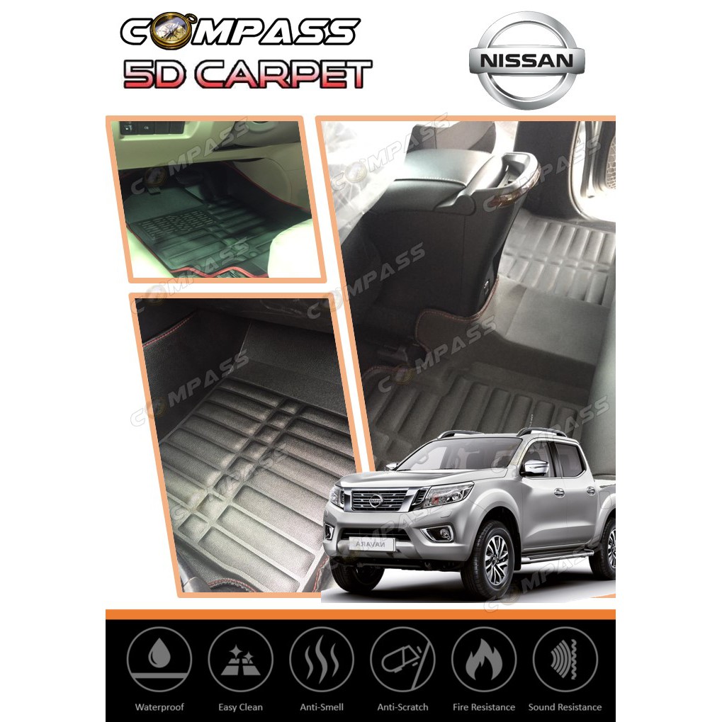 Nissan Navara 2015 5D Car Carpet Floor Mat Shopee Malaysia