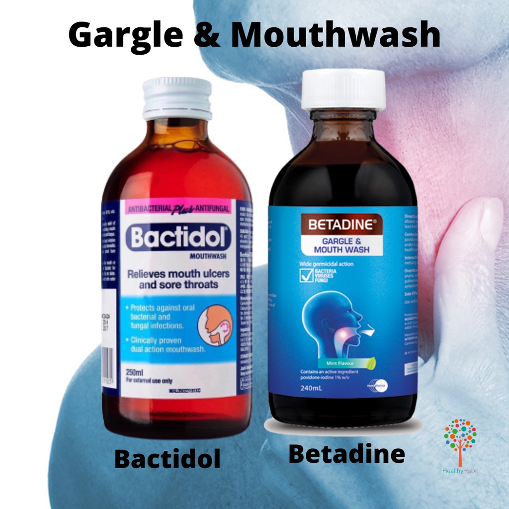 BACTIDOL BETADINE Mouthwash Relives Mouth Ulcers And Sore Throats