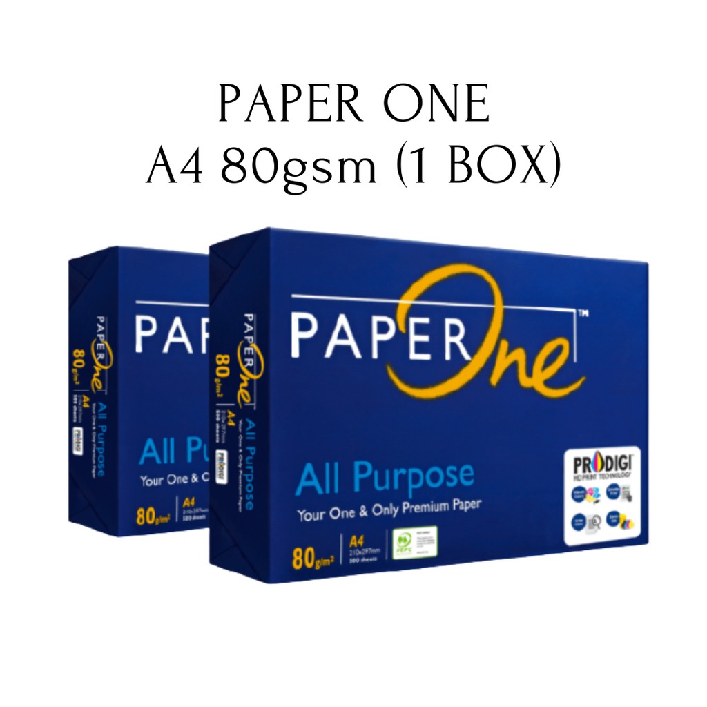 PAPER ONE A4 80gsm 500sheets Copier Paper 1 Box (5 Reams) Shopee Malaysia