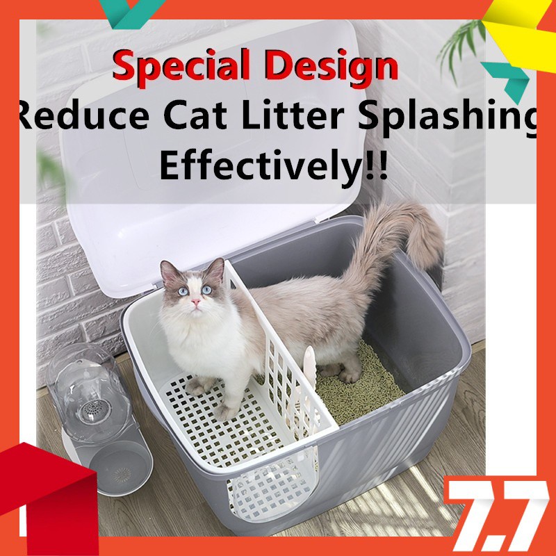 Jumbo! Luxury Top Cover Cat Litter Box Cat Toilet Bekar Pasir Kucing